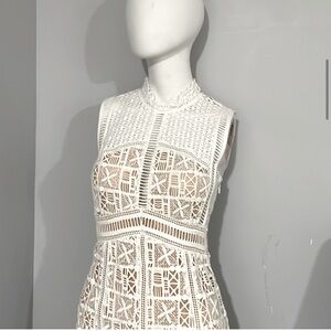 Rebecca Taylor Sleeveless Crochet Lace Dress NWT